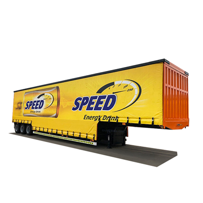 Sivuverhopakettiauton perävaunu